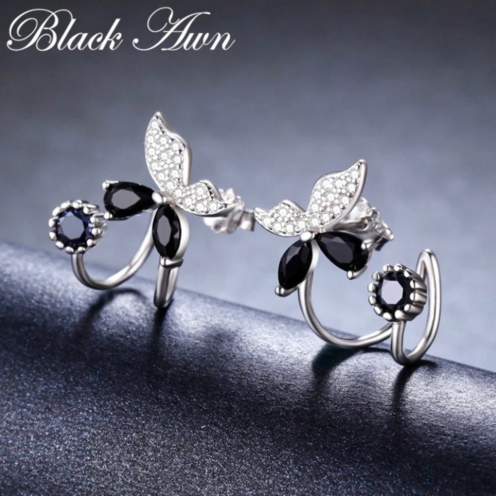 Black butterfly earrings ✨